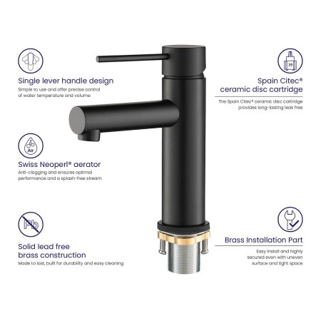 Смеситель Timo Saona 2361/03F для раковины, черный 