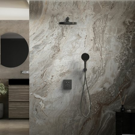 Душевая система Vincea Inspire VSFW-3I21T2MB с термостатом Черная матовая 