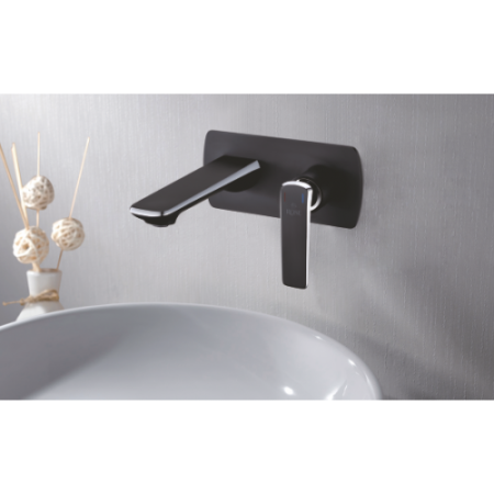 Смеситель для раковины встраиваемый Rose R13H R1341H, черный 