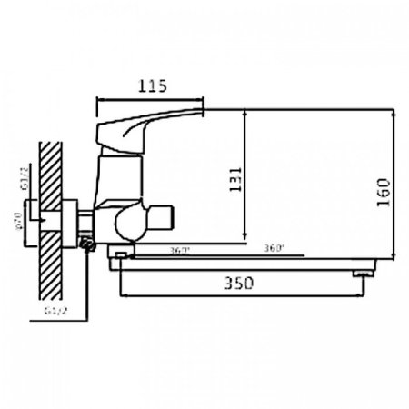 Cмеситель для ванны ViEiR V204041 Хром 