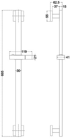 Душевая штанга Melana Cubo F610206 Сатин 