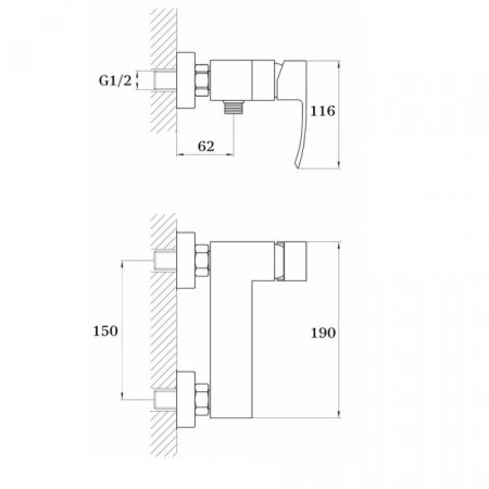 Cмеситель для душа GANZER GZ44052D (GZ25052D) BRONZE 