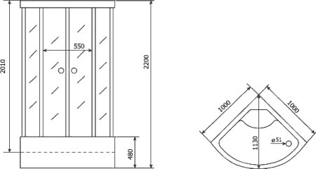 Душевая кабина Timo Standart T-6600 S профиль серебристый матовый 
