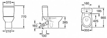 Унитаз компакт Roca Mitos 34Q39A000 с бачком без сиденья 