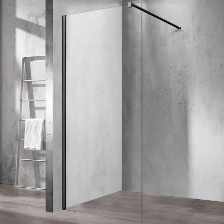 Душевая перегородка Vincea Walk-In 80 VSW-1H800CLB профиль Черный матовый стекло прозрачное 