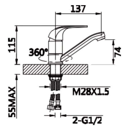 Cмеситель для раковины ViEiR V033512 Хром 