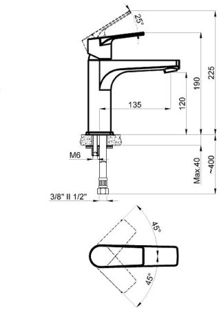 Смеситель для раковины Azario Treya AZ-156845024 Черный 