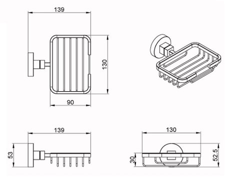 Мыльница Azario Nessy AZ-73109A Хром 