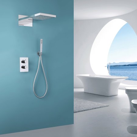 Душевая система Abber Weiss Insel AF8052 с термостатом Хром 