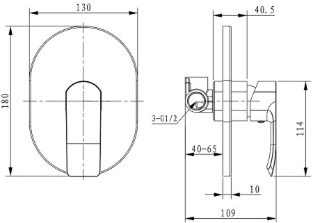 Смеситель для душа Kaiser Aurora 67177 Хром 