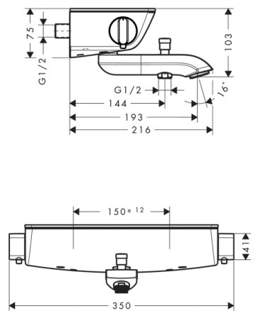 Термостат Hansgrohe Ecostat Select 13141000 для ванны с душем 