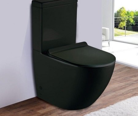 Унитаз-компакт CeramaLux 2166-1 черный матовый 
