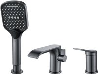 Смеситель на борт ванны Shevanik S4112T, оружейная сталь