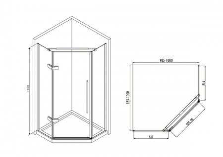 Душевой уголок Abber Ewiges Wasser 100х100 AG05100 профиль Хром стекло прозрачное 