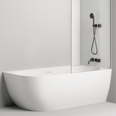 Ванна из искусственного камня Salini Sofia Corner R 170х85 102514G Белая глянцевая 