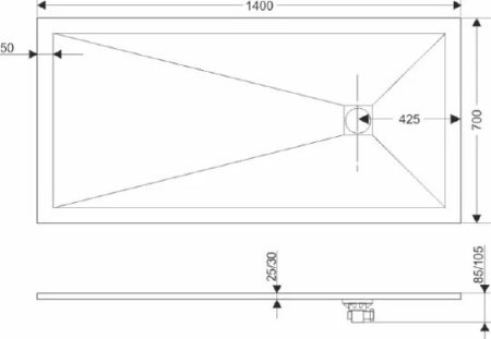 Поддон для душа RGW Stone Tray ST-0147G 70х140 