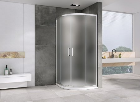 Душевой уголок Abber Schwarzer Diamant 80x80 AG01080M профиль Хром стекло матовое 