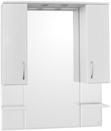 Зеркало со шкафом Style Line Эко стандарт Энигма 90 С с подсветкой Белый глянец 