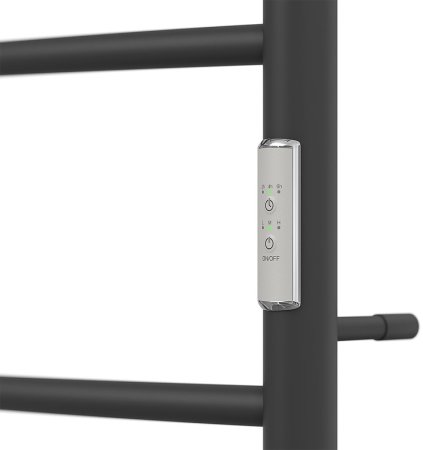 Электрический полотенцесушитель Point Афина PN04846PB П3 400x600 с полкой, диммер справа Черный 