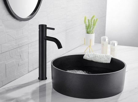 Смеситель для раковины Abber Wasser Kreis AF8111B Черный матовый 