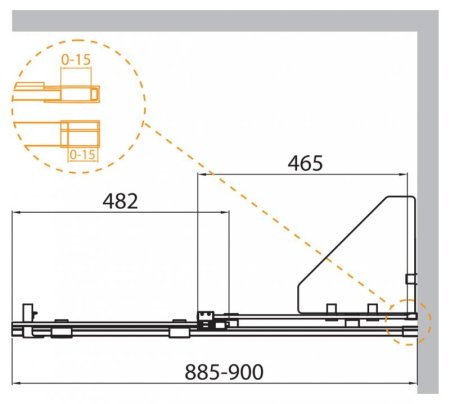 Душевая перегородка Cezares STREAM-BF-1 90х195 