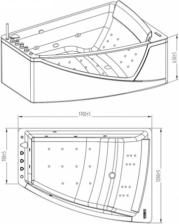 Акриловая ванна Orans BT-65109 R 