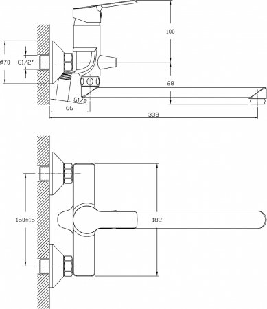 Смеситель Rush Victoria VI7135-16 универсальный 