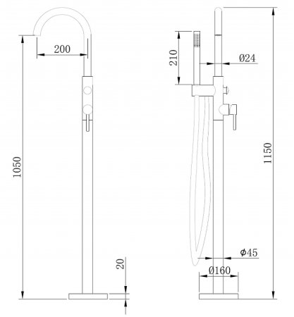 Смеситель для ванны Abber Wasser Kreis AF8115RG Розовое золото 