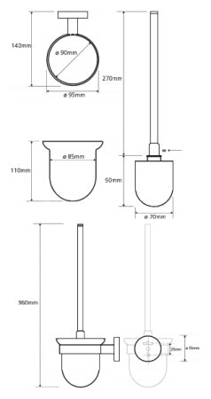 Ершик Bemeta Trend-I 104113018a подвесной, хром/зеленый 