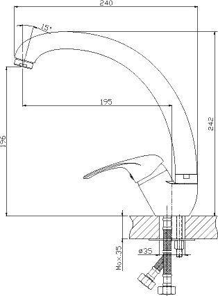 Смеситель для кухни Rossinka A35-25 Хром 