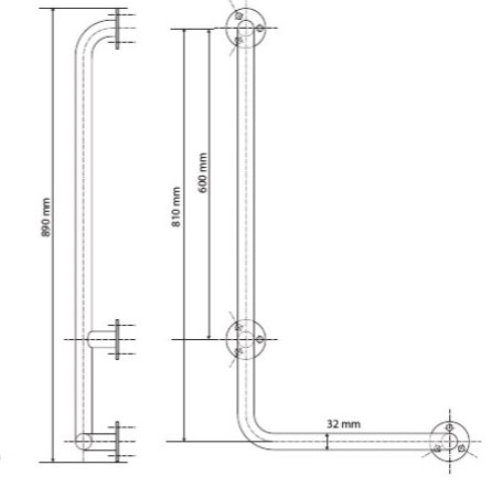 Поручень Bemeta Help program 301122041 правый, глянцевый 
