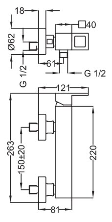 Смеситель Cezares Molveno MOLVENO-DM-01-Cr для душа 
