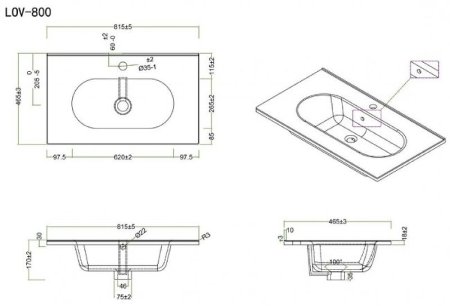 Раковина BelBagno Love 80 LOV-800-LVB Белая 