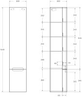 Тумба с раковиной BelBagno ETNA39-800/390-2C-SO-BL-P Bianco Lucido