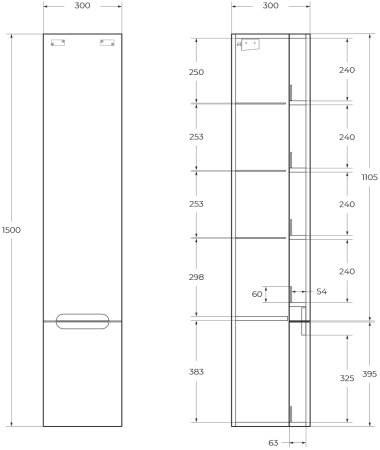 Тумба с раковиной BelBagno ETNA39-800/390-2C-SO-BL-P Bianco Lucido