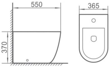 Биде Boheme Nero 962 подвесное Черное 