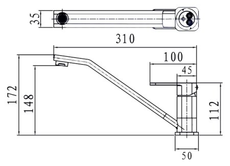 Смеситель для кухонной мойки Zorg Inox Swan-3 Long 