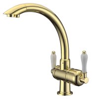 Смеситель Zorg Clean Water ZR 327 YF gold для кухонной мойки