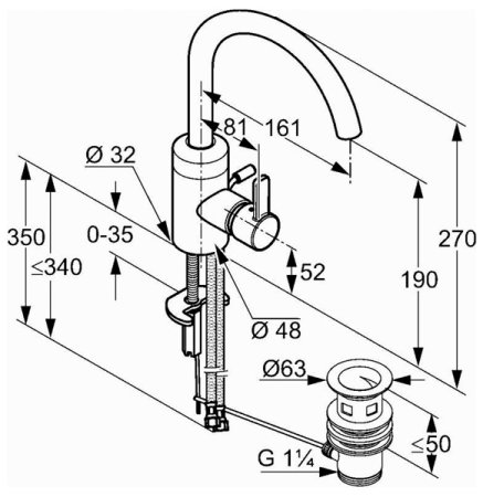 Смеситель Kludi Zenta 382550575 для раковины 