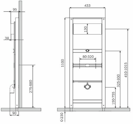 Инсталляция AM.PM I022701 для писсуара без смывного устройства 