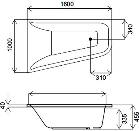 Акриловая ванна AM.PM Spirit 160x100 R W72A-160R100W-A2 без гидромассажа 