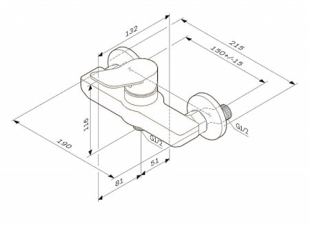Смеситель для душа AM.PM X-Joy F85A20022 Черный матовый 