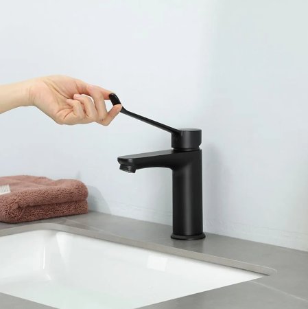 Смеситель для раковины Gappo G21-6 G1021-6 Черный матовый 