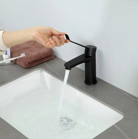 Смеситель для раковины Gappo G21-6 G1021-6 Черный матовый 