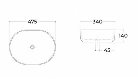Раковина-чаша Sintesi 48 SIN-LVB-APP-404 Белая 