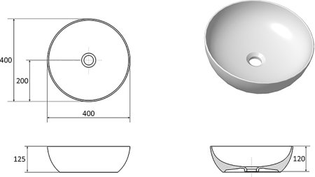 Раковина-чаша Ravak Uni Slim 40 XJX01140003 Белая 