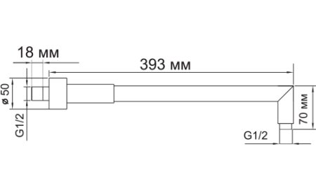 Кронштейн для верхнего душа WasserKRAFT A019 
