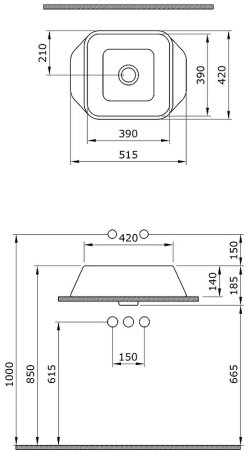 Раковина-чаша Bocchi Firenze 52 1005-001-0125 Белая глянцевая 