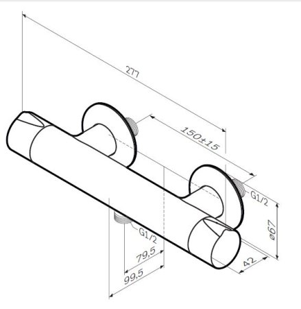Смеситель для душа с термостатом AM.PM Like F8040000 Хром 