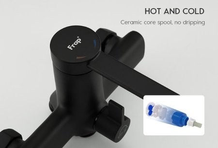 Смеситель для ванны Frap H67-6 F2267-6 универсальный Черный матовый 